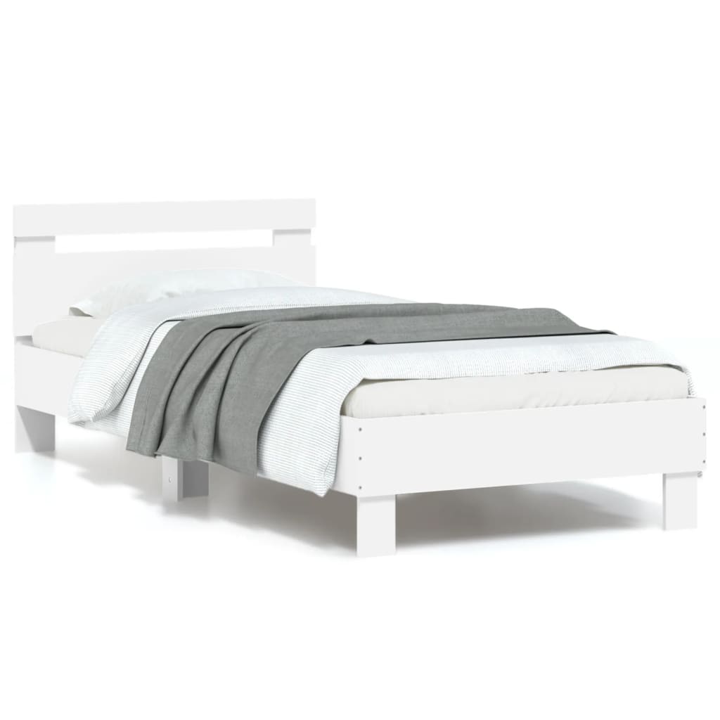 Cadre de lit sans matelas avec lumières LED blanc 90x200 cm