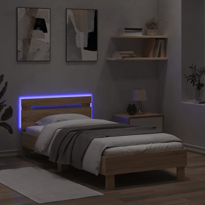 Cadre de lit sans matelas avec lumières LED 90x200 cm