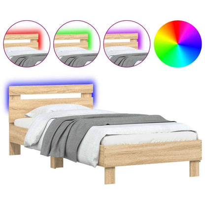 Cadre de lit sans matelas avec lumières LED 90x190 cm