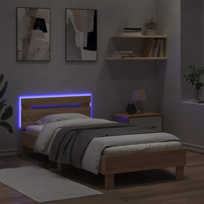 Cadre de lit sans matelas avec lumières LED 90x190 cm