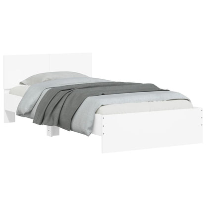 Cadre de lit sans matelas avec lumières LED blanc 100x200 cm