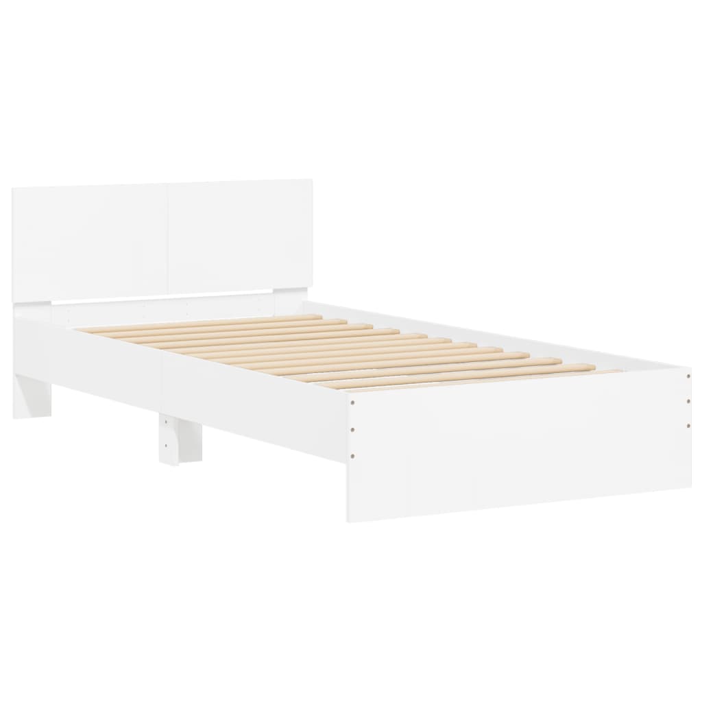 Cadre de lit sans matelas avec lumières LED blanc 100x200 cm