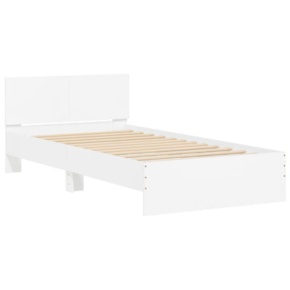 Cadre de lit sans matelas avec lumières LED blanc 100x200 cm