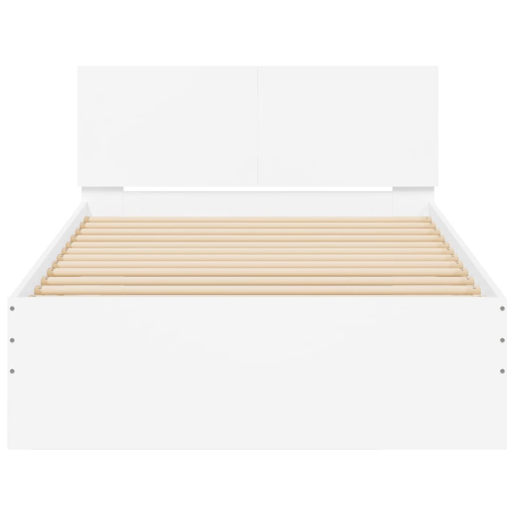 Cadre de lit sans matelas avec lumières LED blanc 100x200 cm