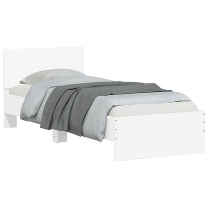 Cadre de lit sans matelas avec lumières LED blanc 90x200 cm