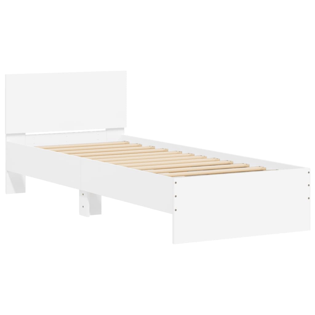 Cadre de lit sans matelas avec lumières LED blanc 90x200 cm