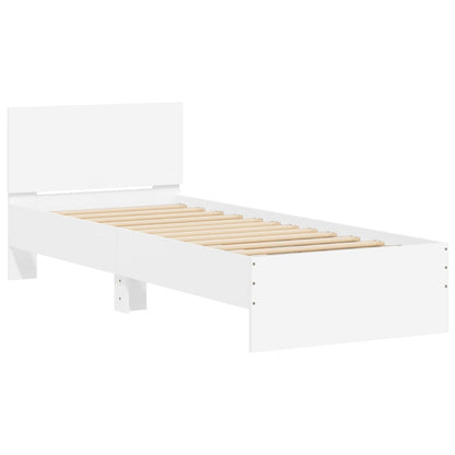 Cadre de lit sans matelas avec lumières LED blanc 90x200 cm