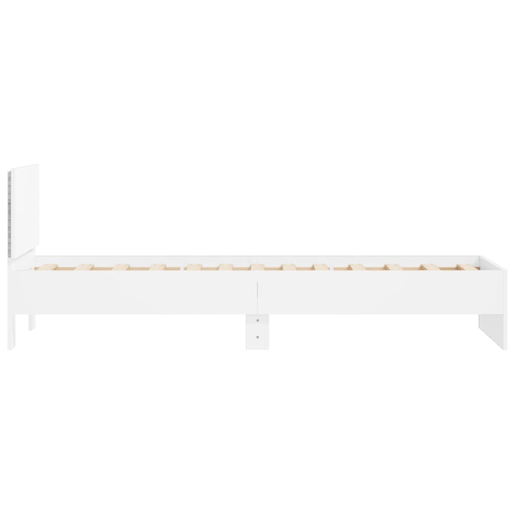 Cadre de lit sans matelas avec lumières LED blanc 90x200 cm