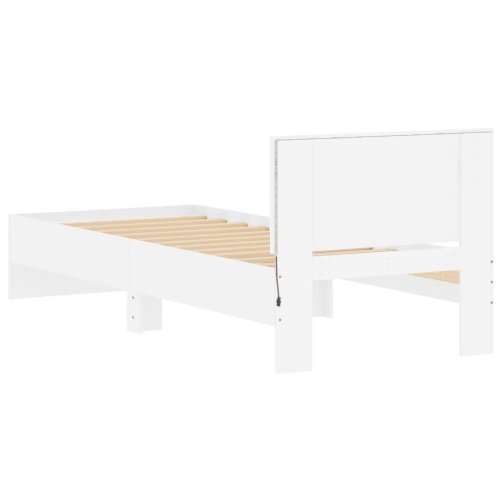 Cadre de lit sans matelas avec lumières LED blanc 90x200 cm