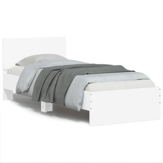 Cadre de lit sans matelas avec lumières LED blanc 90x200 cm