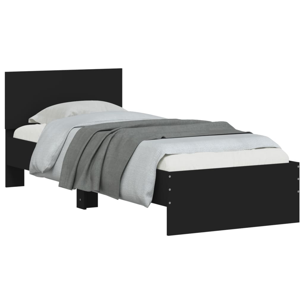 Cadre de lit sans matelas avec lumières LED noir 90x200 cm