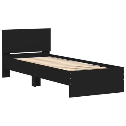 Cadre de lit sans matelas avec lumières LED noir 90x200 cm