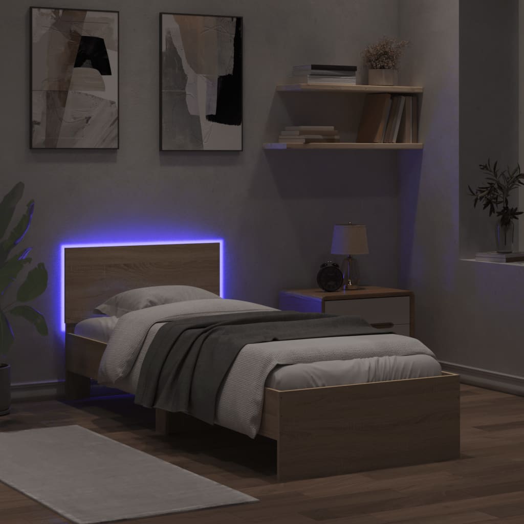 Cadre de lit sans matelas avec lumières LED 90x200 cm