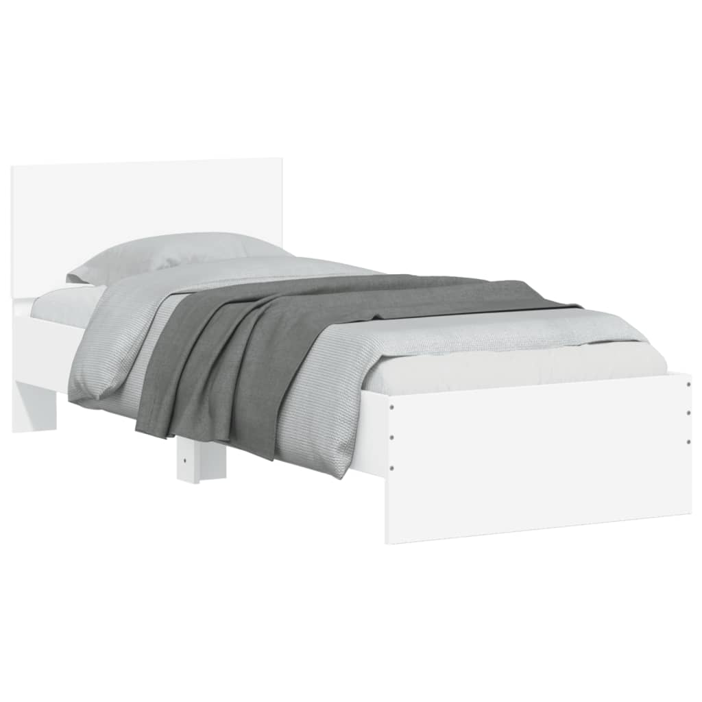 Cadre de lit sans matelas avec lumières LED blanc 90x190 cm