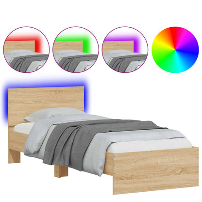 Cadre de lit sans matelas avec lumières LED 90x190 cm