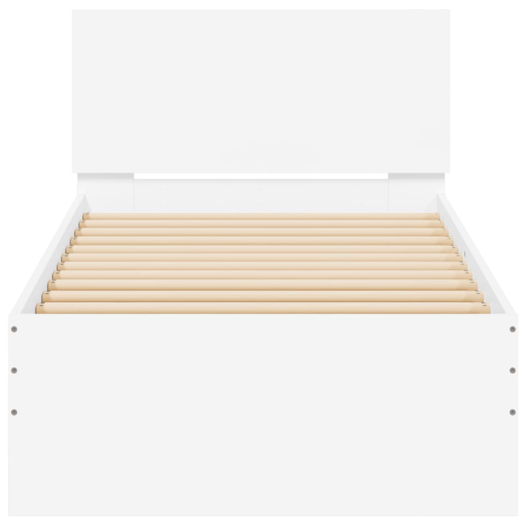 Cadre de lit sans matelas avec lumières LED blanc 75x190 cm