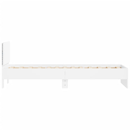 Cadre de lit sans matelas avec lumières LED blanc 75x190 cm