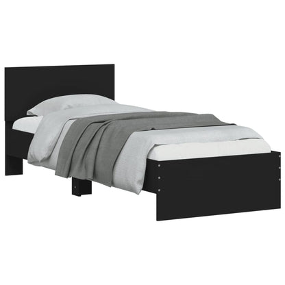 Cadre de lit sans matelas avec lumières LED noir 75x190 cm