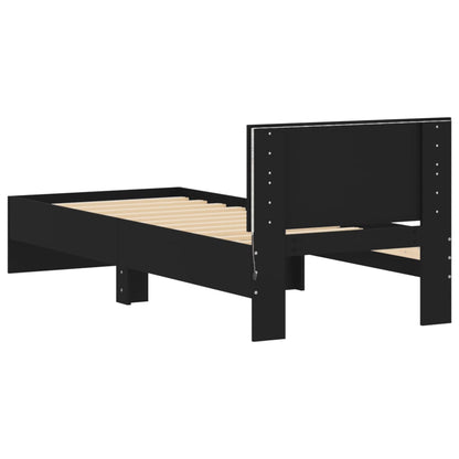 Cadre de lit sans matelas avec lumières LED noir 75x190 cm