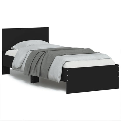 Cadre de lit sans matelas avec lumières LED noir 75x190 cm