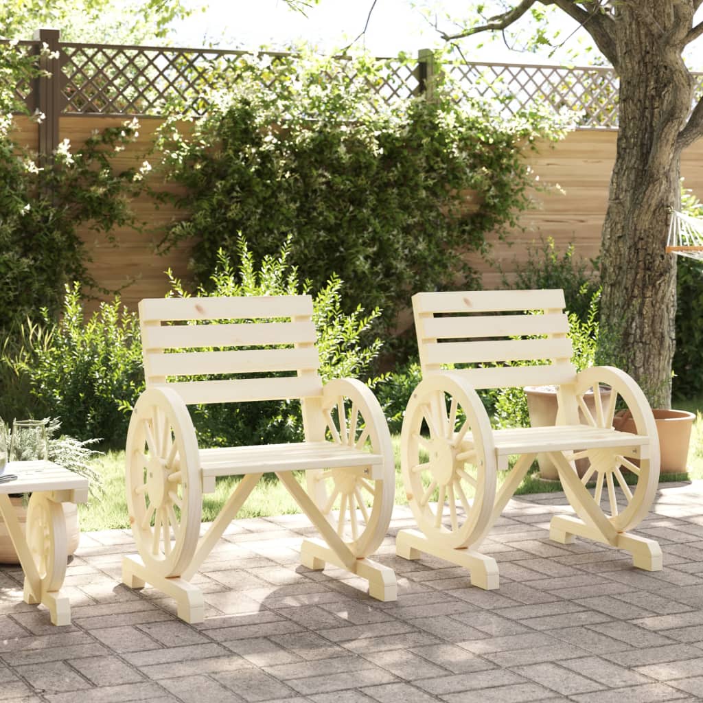 Chaises de jardin lot de 2 58x58x78,5 cm bois de sapin massif