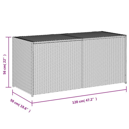 Boîte de rangement de jardin marron 283L résine tressée