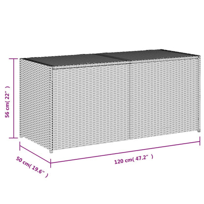 Boîte de rangement de jardin gris 283L résine tressée