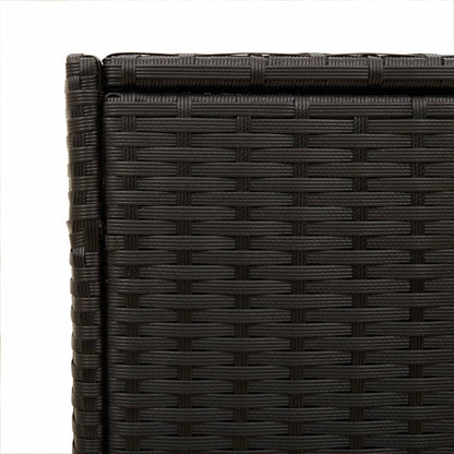 Boîte de rangement de jardin et roues noir 283L résine tressée