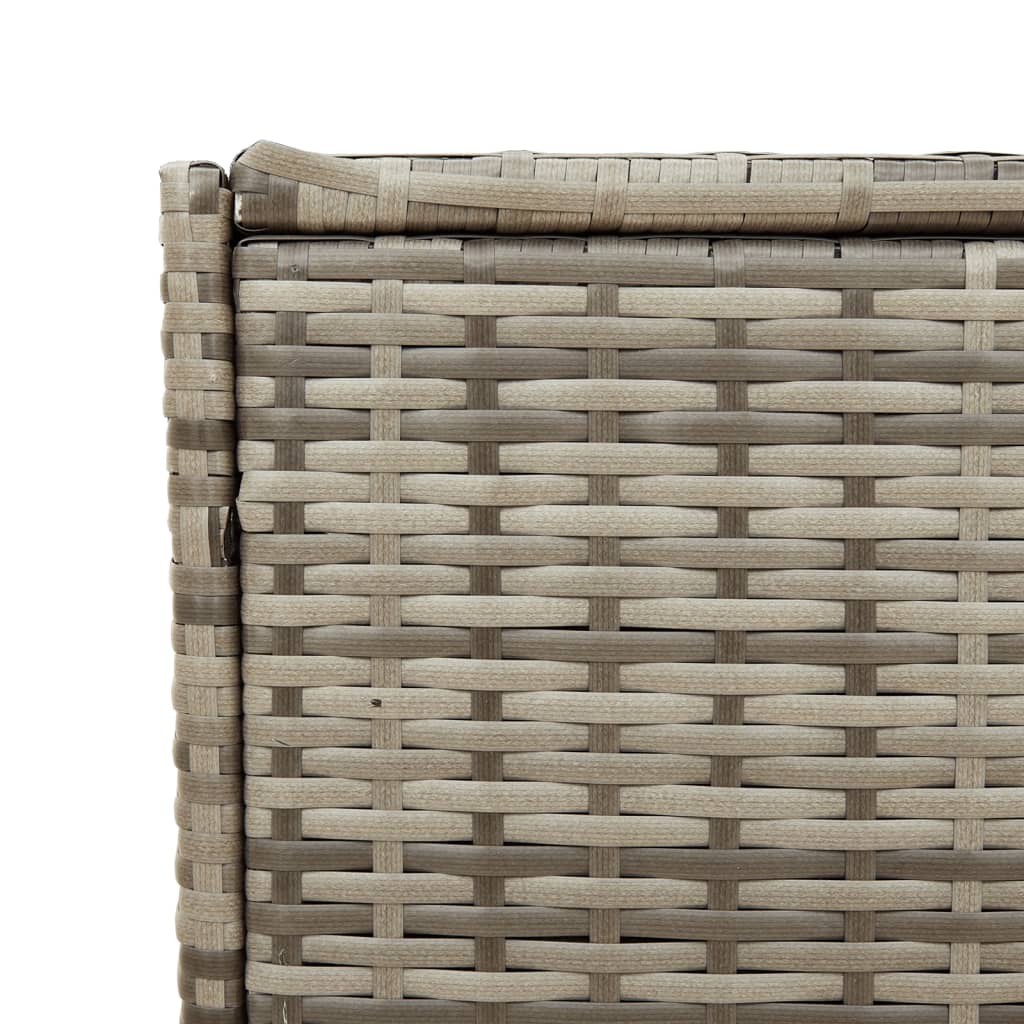 Boîte de rangement de jardin et roues gris 283L résine tressée