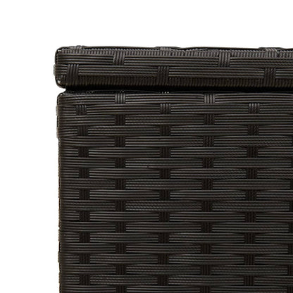 Boîte de rangement de jardin et roues noir 190L résine tressée