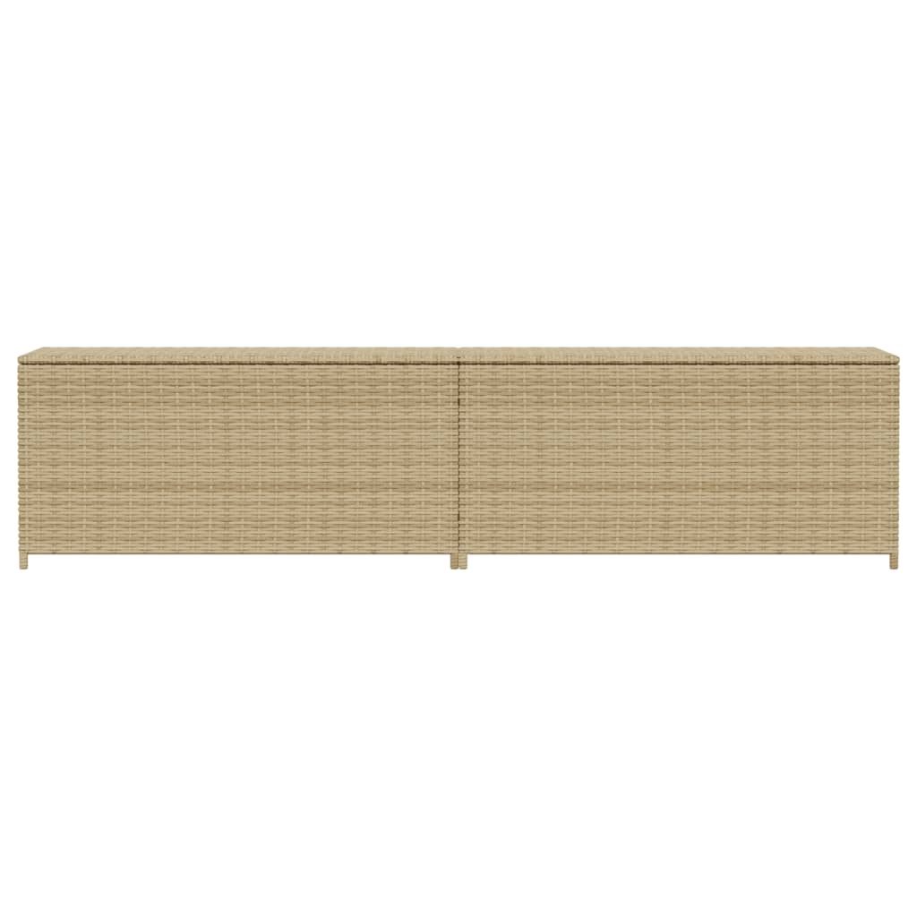 Boîte de rangement de jardin mélange beige 469L résine tressée