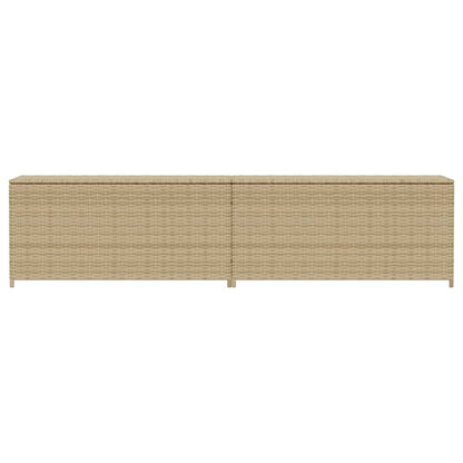 Boîte de rangement de jardin mélange beige 469L résine tressée