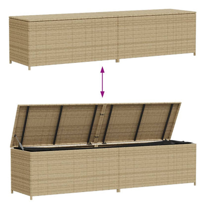 Boîte de rangement de jardin mélange beige 469L résine tressée