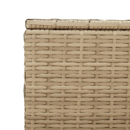 Boîte de rangement de jardin mélange beige 469L résine tressée