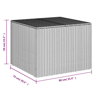 Boîte de rangement de jardin gris 291L résine tressée