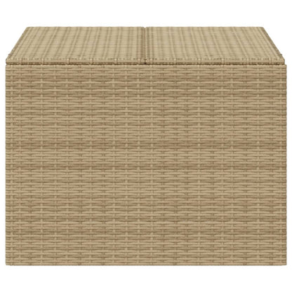 Boîte de rangement de jardin mélange beige 291L résine tressée