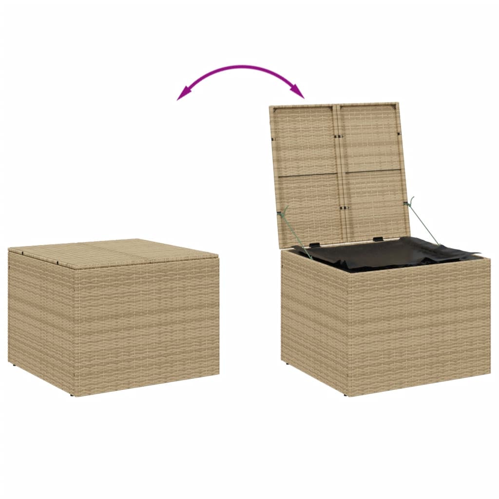 Boîte de rangement de jardin mélange beige 291L résine tressée