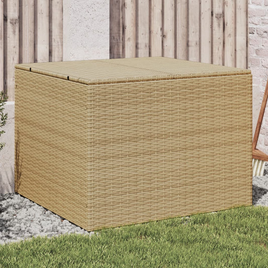 Boîte de rangement de jardin mélange beige 291L résine tressée