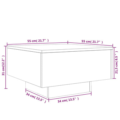 Table basse noir 55x55x31 cm bois d'ingénierie