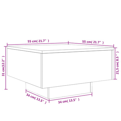 Table basse chêne marron 55x55x31 cm bois d'ingénierie