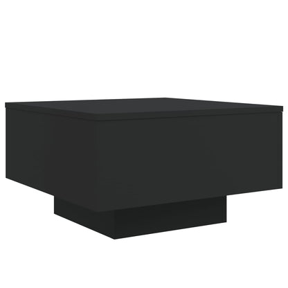 Table basse avec lumières LED noir 55x55x31 cm