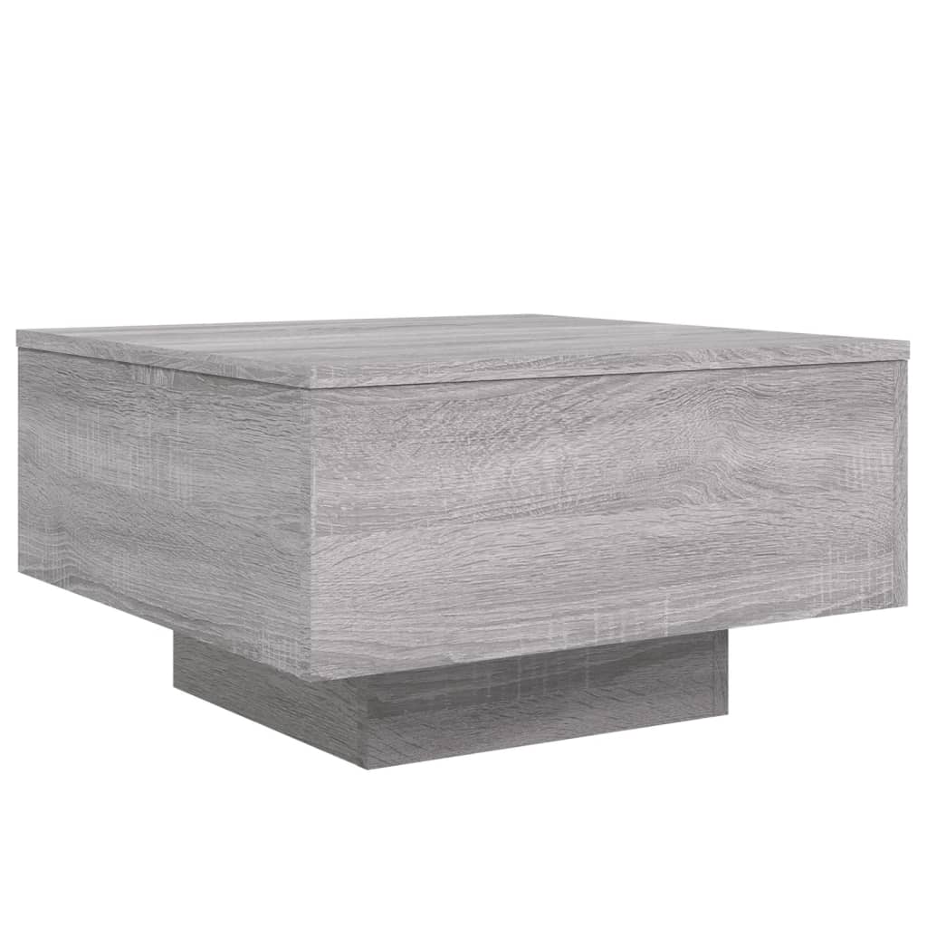 Table basse avec lumières LED sonoma gris 55x55x31 cm