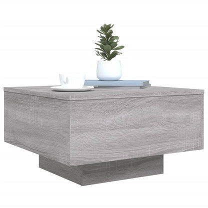 Table basse avec lumières LED sonoma gris 55x55x31 cm