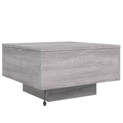 Table basse avec lumières LED sonoma gris 55x55x31 cm