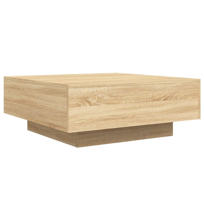 Table basse chêne sonoma 80x80x31 cm bois d'ingénierie