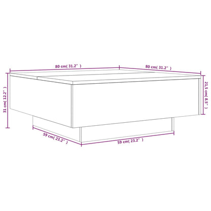 Table basse chêne sonoma 80x80x31 cm bois d'ingénierie