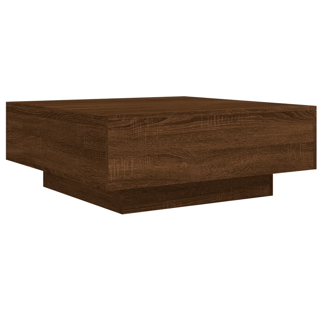 Table basse chêne marron 80x80x31 cm bois d'ingénierie