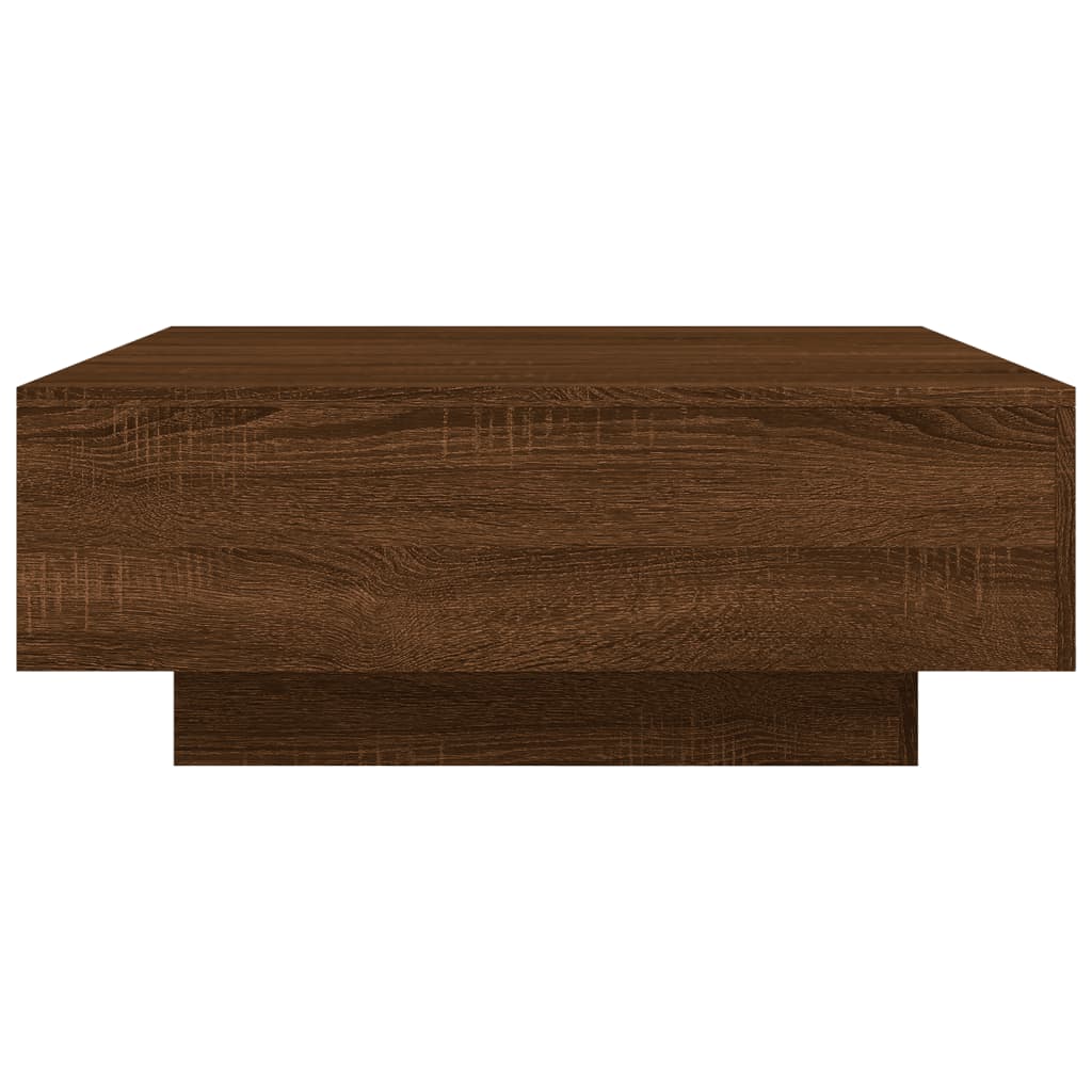 Table basse chêne marron 80x80x31 cm bois d'ingénierie