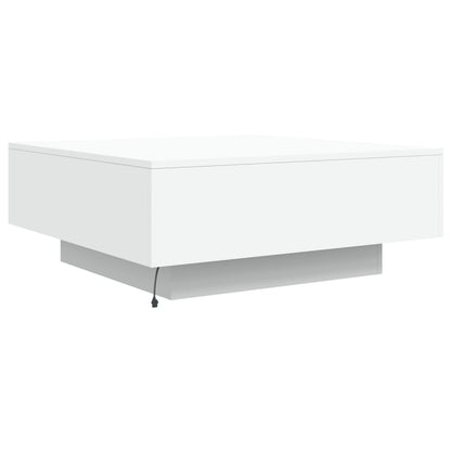 Table basse avec lumières LED blanc 80x80x31 cm