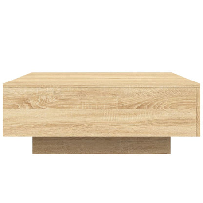 Table basse avec lumières LED chêne sonoma 80x80x31 cm